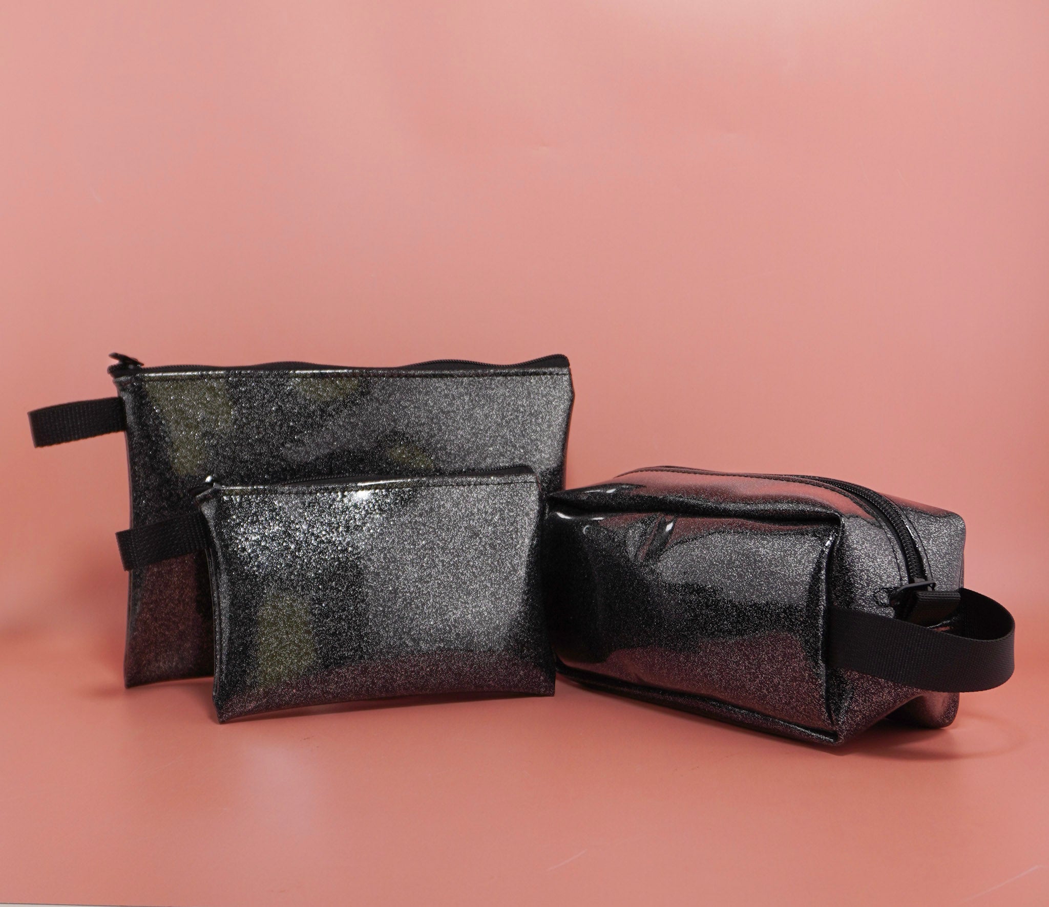 Large Black Sparkle Pouch